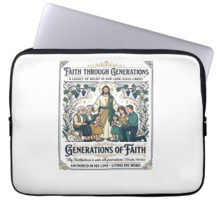 Jesús Genealogie Stamboom T-shirt Op geloof gebase Laptop Sleeve