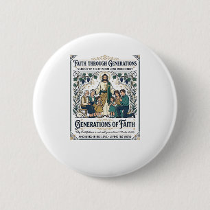 Jesús Genealogie Stamboom T-shirt Op geloof gebase Ronde Button 5,7 Cm
