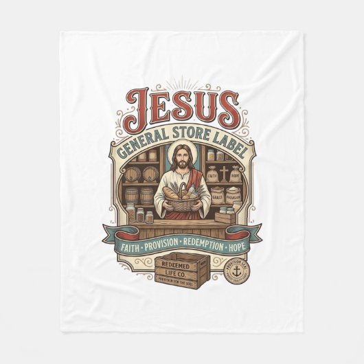 Jesus General Store Label Jesus General Store Chri Fleece Deken (Voorkant)