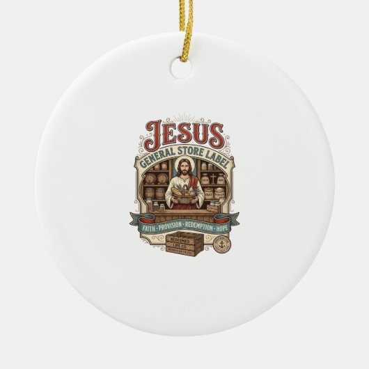 Jesus General Store Label Jesus General Store Chri Keramisch Ornament (Voorkant)