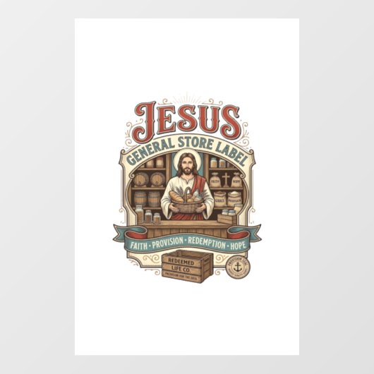 Jesus General Store Label Jesus General Store Chri Raamsticker (Vel)