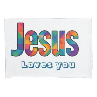 Jesus geometric design kussensloop