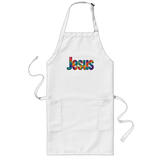 "Jesus" geometric design Lang Schort (Voorkant)