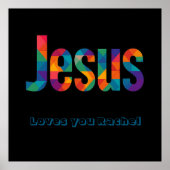 Jesus geometric pattern Glossy Poster (Voorkant)