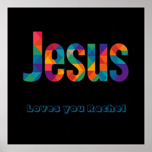 Jesus geometric pattern Glossy Poster (Voorkant)