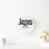 Jesus geometric pattern ronde klok (Huis)