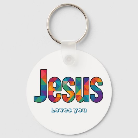 Jesus geometric pattern sleutelhanger (Voorkant)