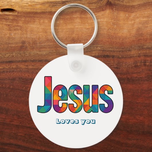 Jesus geometric pattern sleutelhanger (Voorkant)