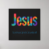 Jesus geometrisch patroon Glanzende Poster Canvas Afdruk (Voorkant)