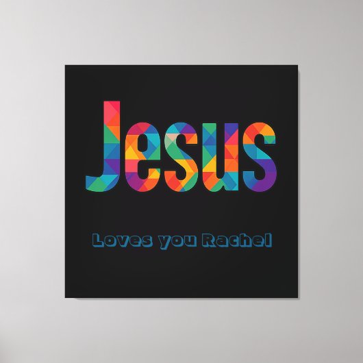 Jesus geometrisch patroon Glanzende Poster Canvas Afdruk (Voorkant)