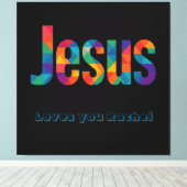 Jesus geometrisch patroon Glanzende Poster Canvas Afdruk (Insitu (Houten vloer))