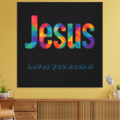 Jesus geometrisch patroon Glanzende Poster Canvas Afdruk (Insitu (Woonkamer))