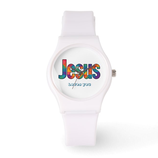 Jesus geometrisch patroon  horloge (Voorkant)