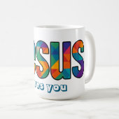 Jesus geometrisch patroon  koffiemok (Voorkant rechts)