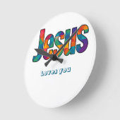 Jesus geometrisch patroon  ronde klok (Hoek)