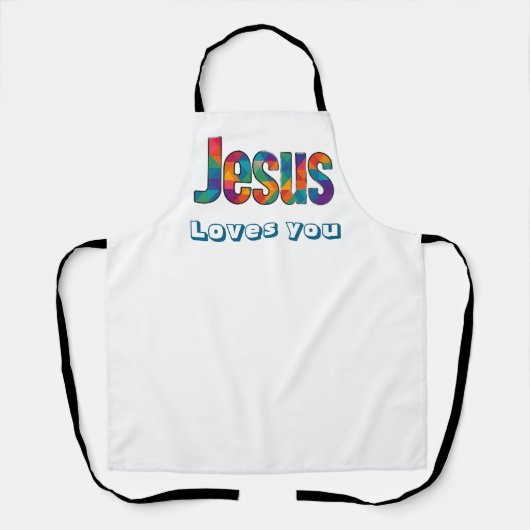 Jesus geometrisch patroon  schort (Voorkant)