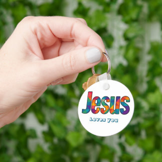 Jesus geometrisch patroon sleutelhanger