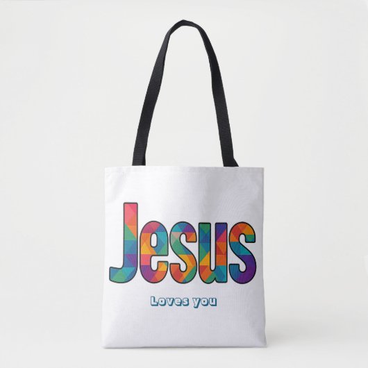 Jesus geometrisch patroon  tote bag (Voorkant)
