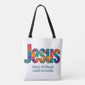Jesus geometrisch patroon  tote bag (Achterkant)