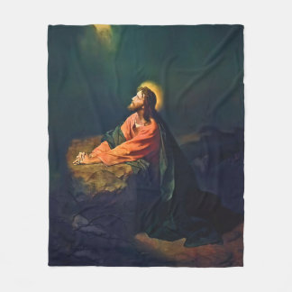 Jesus Gethsemane Agony Garden zet Olijfman op Fleece Deken