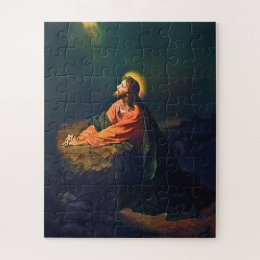 Jesus Gethsemane Agony Garden zet Olijfman op Legpuzzel (Verticaal)