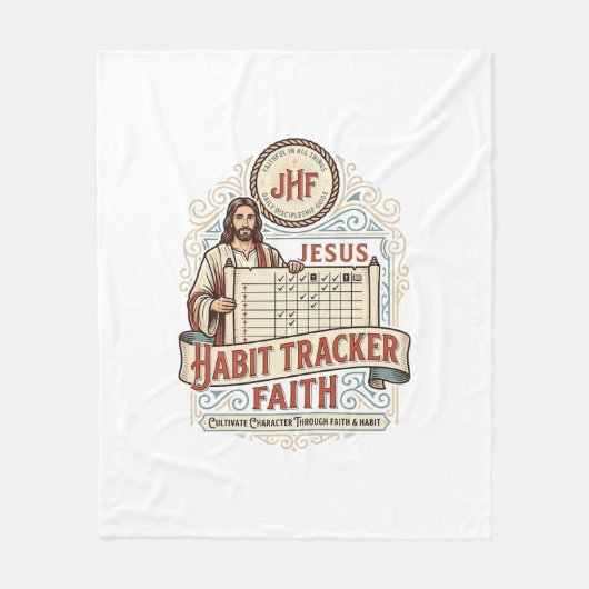Jesus Gewoonte Tracker Geloof Jezus Gewoonte Track Fleece Deken (Voorkant)