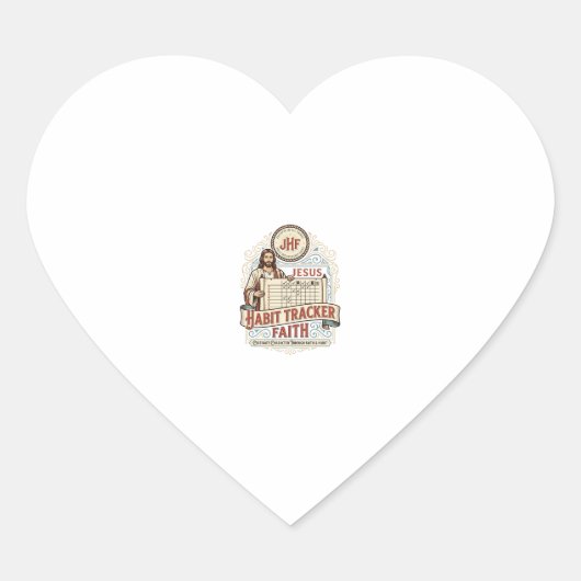 Jesus Gewoonte Tracker Geloof Jezus Gewoonte Track Hart Sticker (Voorkant)