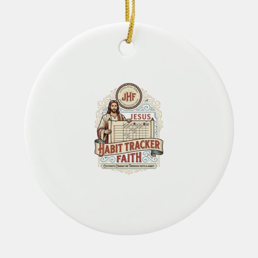 Jesus Gewoonte Tracker Geloof Jezus Gewoonte Track Keramisch Ornament (Voorkant)