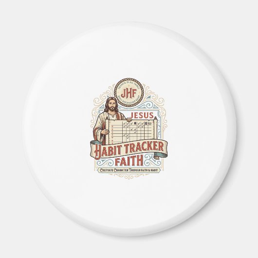 Jesus Gewoonte Tracker Geloof Jezus Gewoonte Track Magneet (Voorkant)