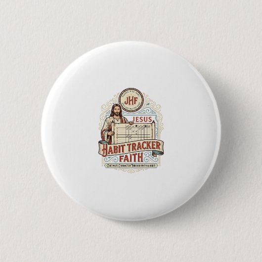 Jesus Gewoonte Tracker Geloof Jezus Gewoonte Track Ronde Button 5,7 Cm (Voorkant)
