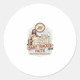 Jesus Gewoonte Tracker Geloof Jezus Gewoonte Track Ronde Sticker