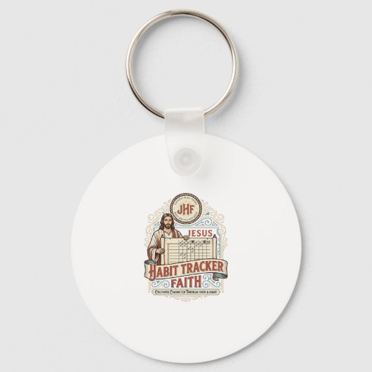 Jesus Gewoonte Tracker Geloof Jezus Gewoonte Track Sleutelhanger (Voorkant)