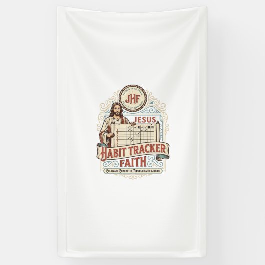 Jesus Gewoonte Tracker Geloof Jezus Gewoonte Track Spandoek (Verticaal)
