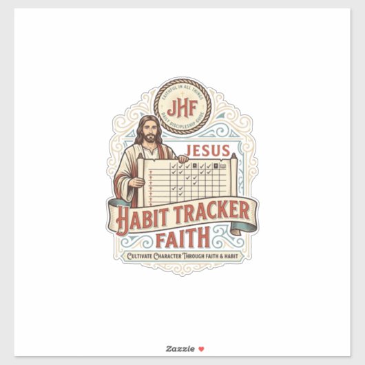 Jesus Gewoonte Tracker Geloof Jezus Gewoonte Track Sticker (Vel)