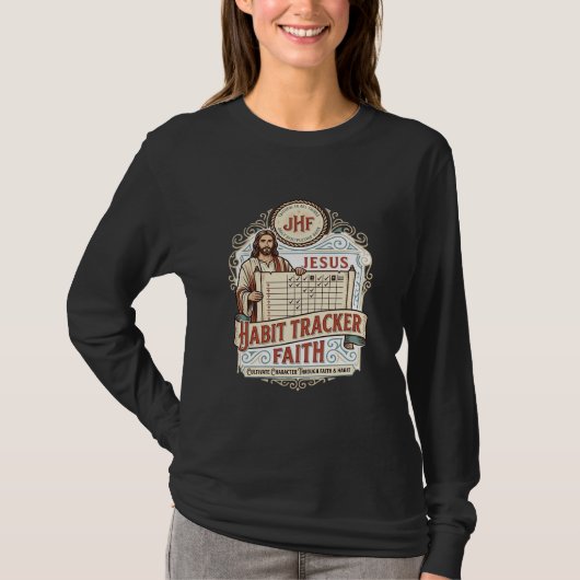 Jesus Gewoonte Tracker Geloof Jezus Gewoonte Track T-shirt (Voorkant)
