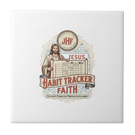 Jesus Gewoonte Tracker Geloof Jezus Gewoonte Track Tegeltje (Voorkant)