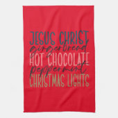 Jesus Ginger Bread Hot Chocolate kerstlampjes Theedoek (Verticaal)