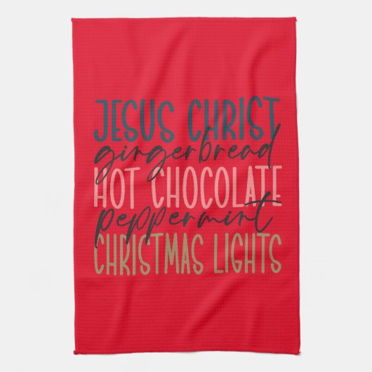 Jesus Ginger Bread Hot Chocolate kerstlampjes Theedoek (Verticaal)