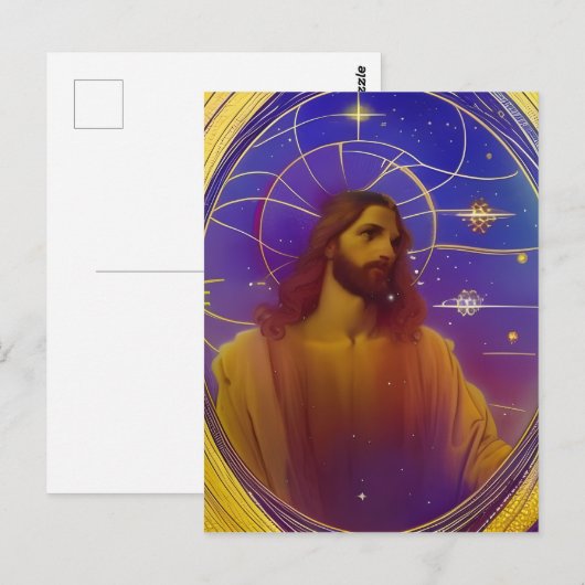 Jesus Glas in lood AI Generated Art Briefkaart (Voorkant / Achterkant)