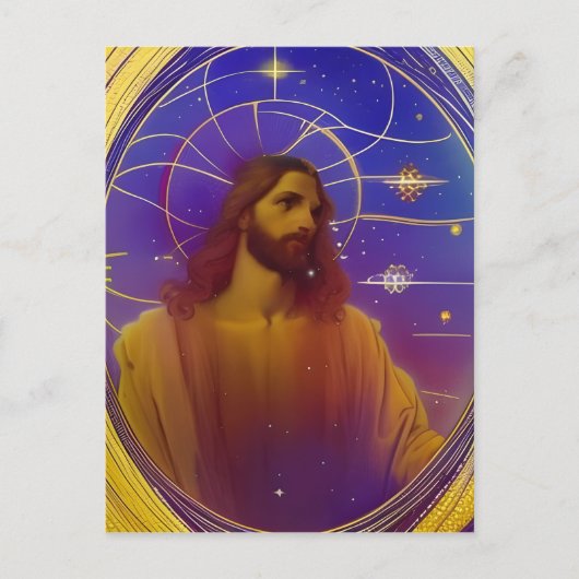 Jesus Glas in lood AI Generated Art Briefkaart (Voorkant)