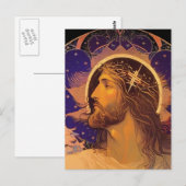 Jesus Glas in lood AI Generated Art Briefkaart (Voorkant / Achterkant)