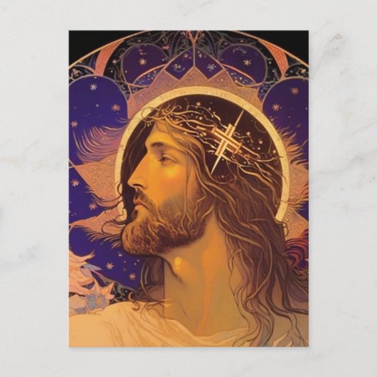 Jesus Glas in lood AI Generated Art Briefkaart (Voorkant)