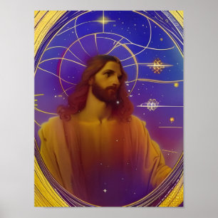 Jesus Glas in lood AI Generated Art Poster