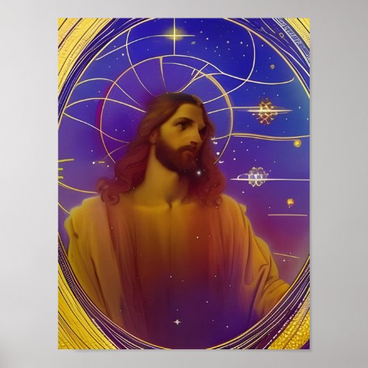 Jesus Glas in lood AI Generated Art Poster (Voorkant)