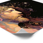 Jesus Glas in lood Black Achtergrond Poster (Hoek)