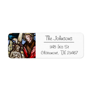 Jesus Glas in lood Return Address Mailing Label