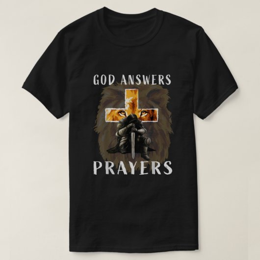 Jesus God beantwoordt gebeden Mannen Christelijk L T-shirt (Design voorkant)