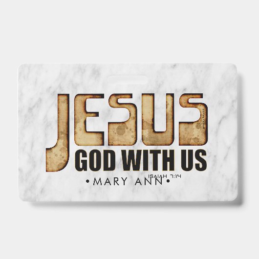 JESUS: God Met Ons Badge (Voorzijde)