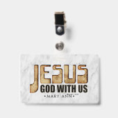 JESUS: God Met Ons Badge (Voorzijde met clip)