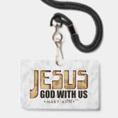 JESUS: God met ons Badge (Voorkant met koord)